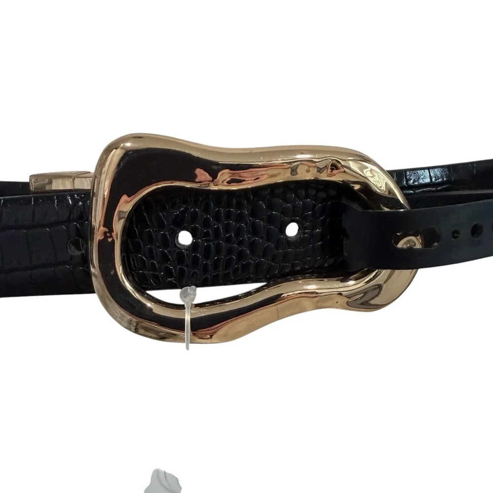 INC Reversible Black Brown Belt Blue Belt‎ Bundle Gold Buckle Old Money Preppy